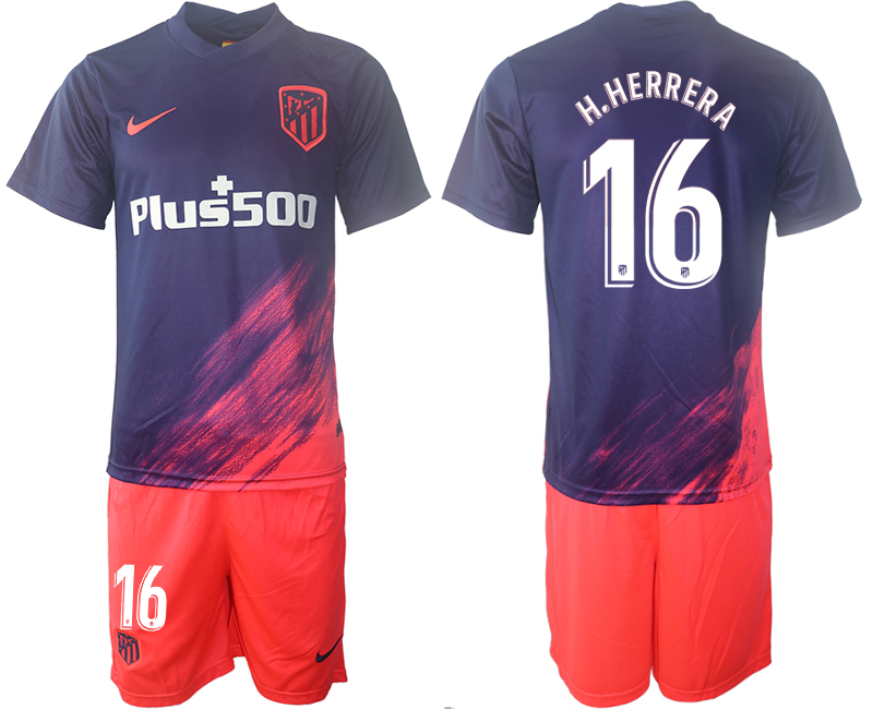 Men 2021-2022 Club Atletico Madrid away purple #16 Soccer Jersey